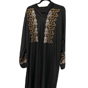 Kaftan dubai Dress Black Embroidered Details size XL